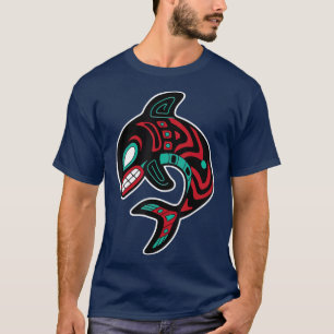 Noordwestkust van Orca Native American Totem Whale T-shirt