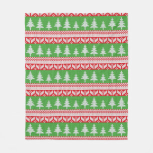 Noors Alpiene kerstboompatroon Fleece Deken