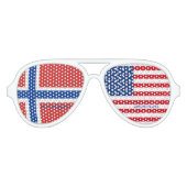 Noors-Amerikaanse vlag Aviator Zonnebril (Voorkant)