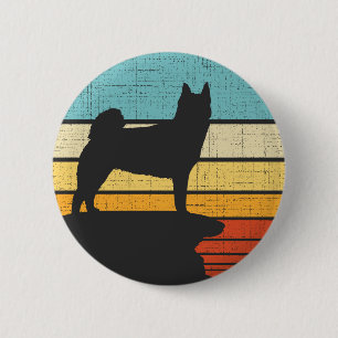 Noors Buhund Retro  Hondenpuppy Eigenaar Ronde Button 5,7 Cm