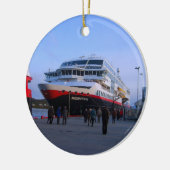 Noors cruiseschip keramisch ornament (Links)