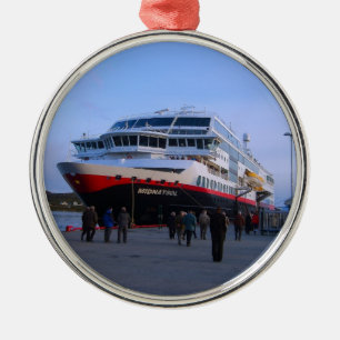Noors cruiseschip metalen ornament