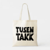 Noors "Dank u" Zwart-wit Lino Cut Tote Bag (Achterkant)