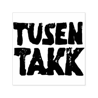 Noors "Dank u" Zwart-wit Lino Cut Zelfinktende Stempel