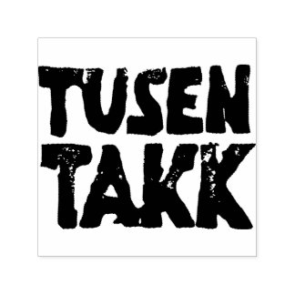 Noors "Dank u" Zwart-wit Lino Cut Zelfinktende Stempel