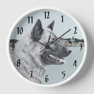 Noors Elkhound bij Village Painting - Dog Art