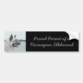Noors Elkhound bij Village Painting - Dog Art Bumpersticker (Voorkant)