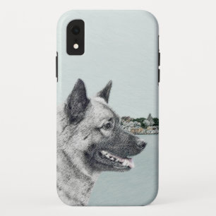 Noors Elkhound bij Village Painting - Dog Art iPhone XR Hoesje