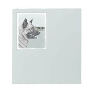 Noors Elkhound bij Village Painting - Dog Art Notitieblok