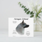 Noors Elkhound Geschiedenis Ontwerp Briefkaart (Staand voorkant)