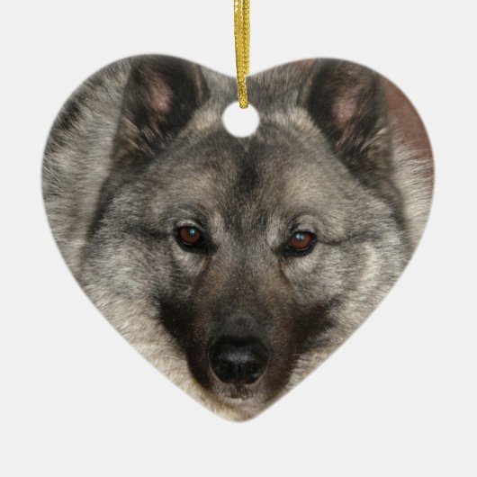 Noors Elkhound Keramisch Ornament (Voorkant)
