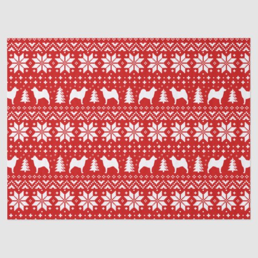 Noors Elkhound Silhouettes kerstpatroon Tissuepapier (Voorkant)