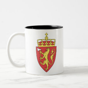 Noors embleem tweekleurige koffiemok