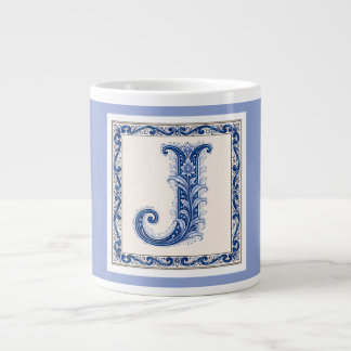 Noors Erfgoed J Monogram - Blauw Extra Grote Beker