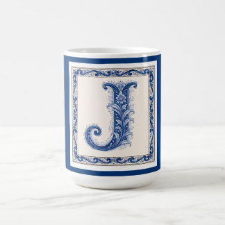 Noors Erfgoed J Monogram - Blauw Koffiemok