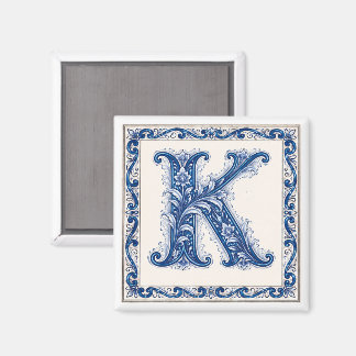 Noors Erfgoed K Monogram - Blauw Magneet