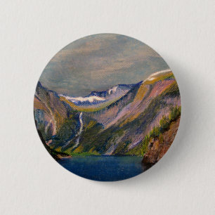 Noors fjord-oliespastel ronde button 5,7 cm