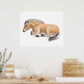 Noors Fjord-paard in rustdruk Poster (Keuken)