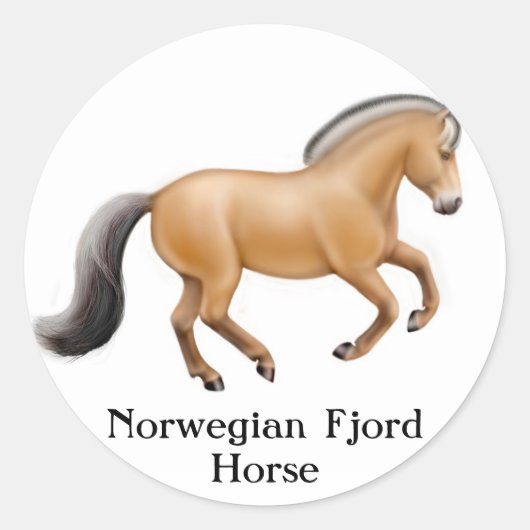 Noors Fjord Paard Sticker (Voorkant)