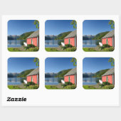 Noors fjord uitzicht en boothuis sticker (Vel)