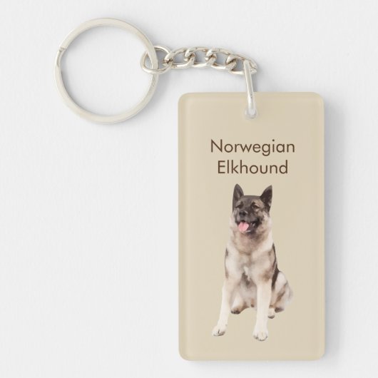 Noors Hondenras Elkhound Sleutelhanger (Voorkant)