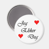Noors "Ik hou van je" Norsk "Jeg Elsker Deg" Magneet (Voorkant / Achterkant)