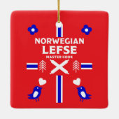 Noors Lefse Flatbrood Apron Keramisch Ornament (Achterkant)