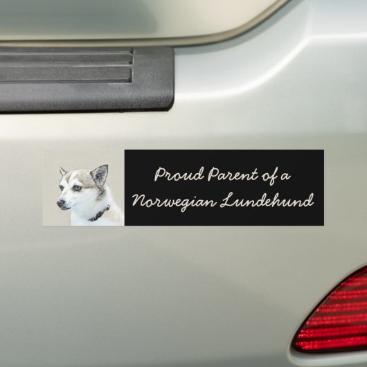 Noors Lundehund-schilderij - Oorspronkelijke honde Bumpersticker (Op auto)