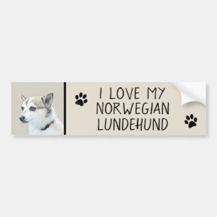 Noors Lundehund-schilderij - Oorspronkelijke honde Bumpersticker