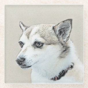 Noors Lundehund-schilderij - Oorspronkelijke honde Glazen Onderzetter