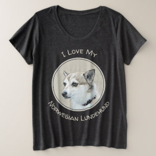 Noors Lundehund-schilderij - Oorspronkelijke honde Grote Maat T-shirt