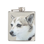 Noors Lundehund-schilderij - Oorspronkelijke honde Heupfles (Voorkant)