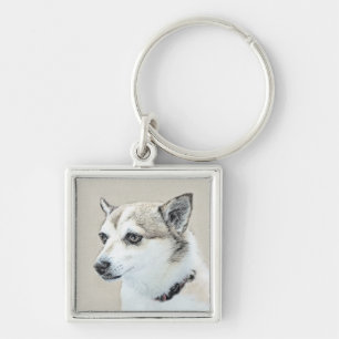 Noors Lundehund-schilderij - Oorspronkelijke honde Sleutelhanger