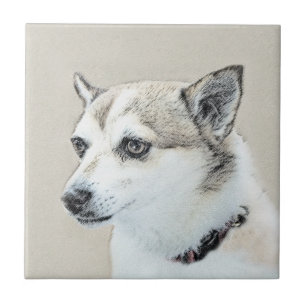 Noors Lundehund-schilderij - Oorspronkelijke honde Tegeltje