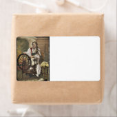 Noors meisje: een draaiend wiel etiket (Insitu)