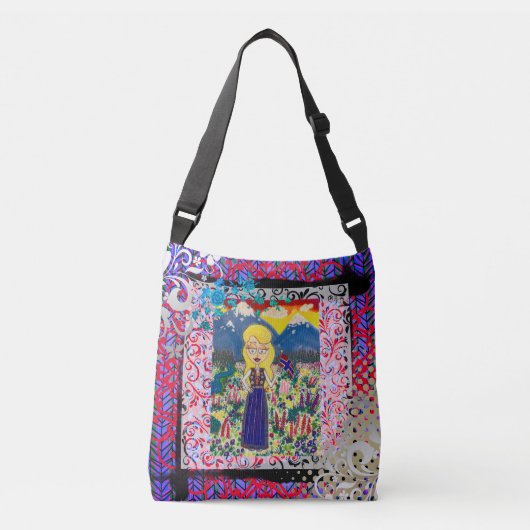 Noors meisje in Bunad Crossbody Tas (Voorkant)