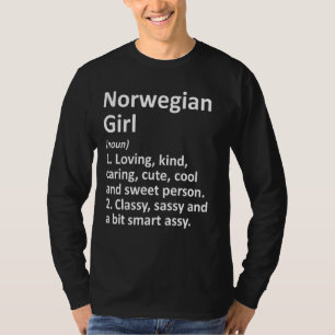 Noors Meisje Noorwegen Grappig Land Home Roots De T-shirt