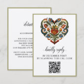 Noors Rosemaling Hart | Response Kaart (Voorkant / Achterkant)