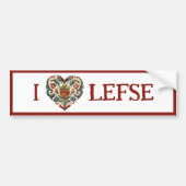 Noors Rosemaling I Heart Lefse Bumpersticker (Voorkant)