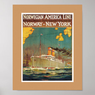 Noorse Amerikaanse lijn Poster