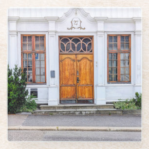 Noorse art nouveau deur glazen onderzetter