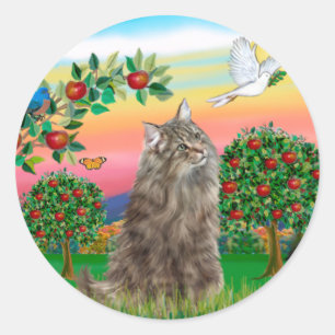 Noorse Boskat - Helder Land Ronde Sticker