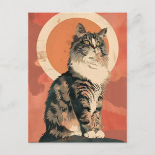Noorse boskat moderne kunst briefkaart