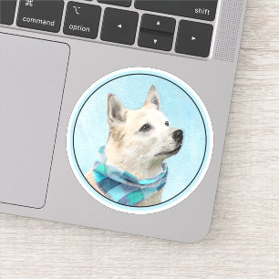 Noorse Buhund Schilderij - Mooie Originele Honden Sticker