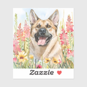Noorse Elandhond Aquarel Sticker