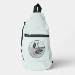 Noorse Elandhond en Dorps Schilderhond Kunst Sling Bag