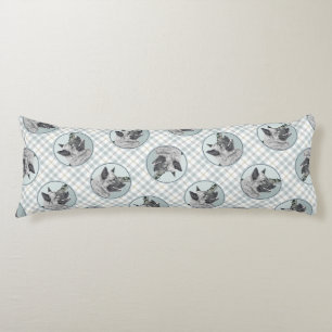 Noorse Elandhond en Village Schilderen Dog Art Lichaamskussen