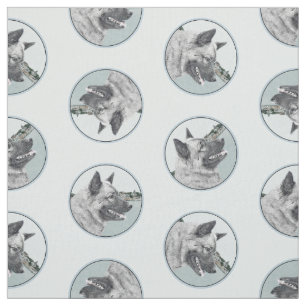 Noorse Elandhond en Village Schilderen Dog Art Stof