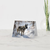 Noorse Elkhond Laat het Sneeuwen Kerstmis Kaart (Voorkant)