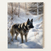 Noorse Elkhound liet het sneeuwkerst Planner (Achterkant)